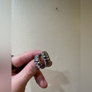 Silver Chunky Hoop Earrings